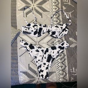 shein cow print bikini